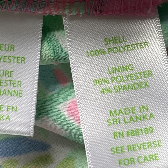 Lilly Pulitzer Donna Romper 12 Womens Pink Green Floral Side Tie Coconut Row New - Picture 12 of 16